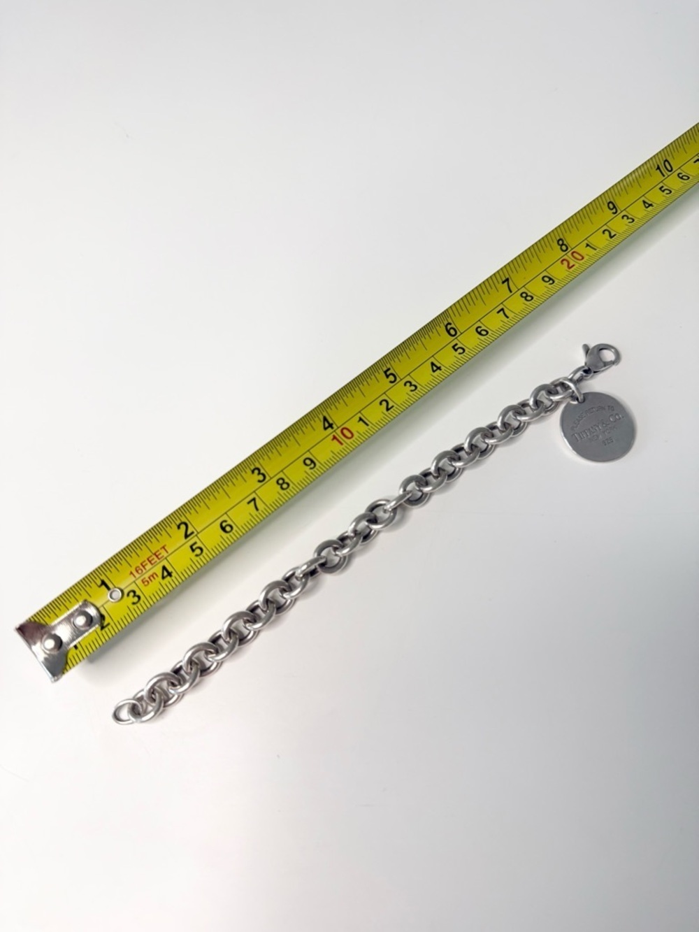 Tiffany & Co. Silver Return to Tiffany Round Tag Chunky Chain Bracelet - Picture 6 of 6